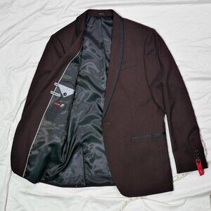 NEW JF J. Ferrar Burgundy Tuxedo Jacket/Blazer